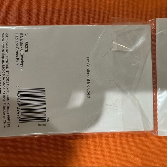 Amscan Pink and White Thank You Cards with Cross Design - Picture 6 of 9